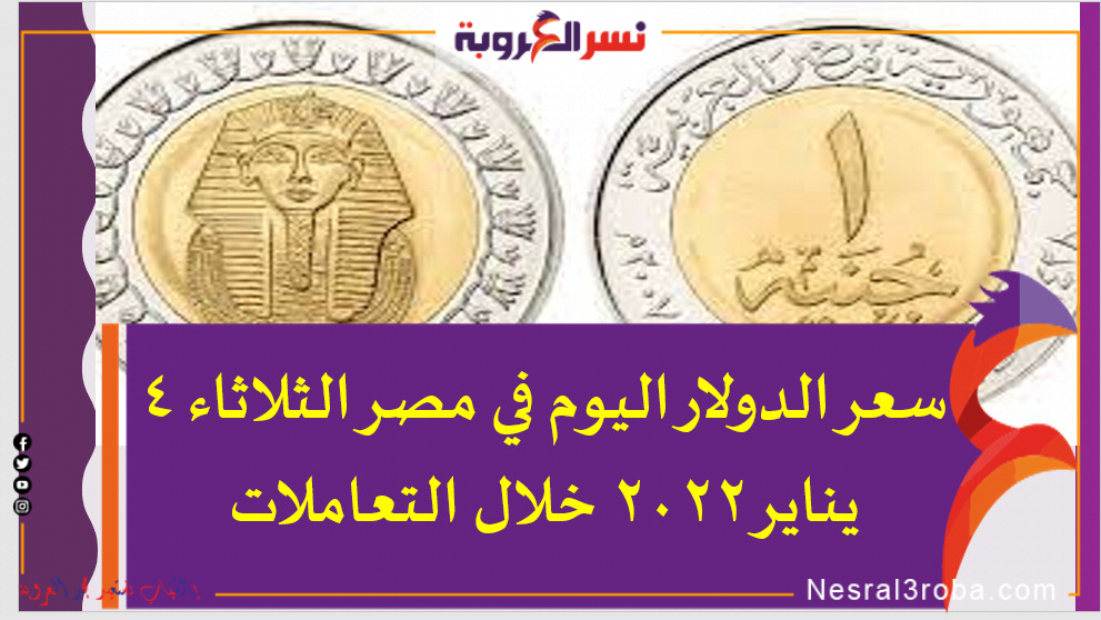 سعر الدولار اليوم في مصر الثلاثاء 4 يناير 2022 خلال التعاملات