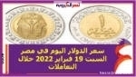 سعر الدولار اليوم في مصر السبت 19 فبراير 2022 خلال التعاملات