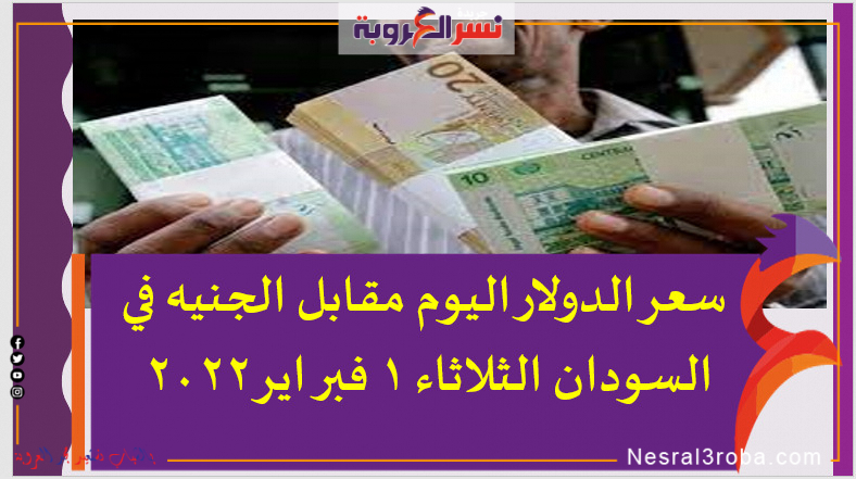 سعر الدولار اليوم مقابل الجنيه في السودان الثلاثاء 1 فبراير 2022