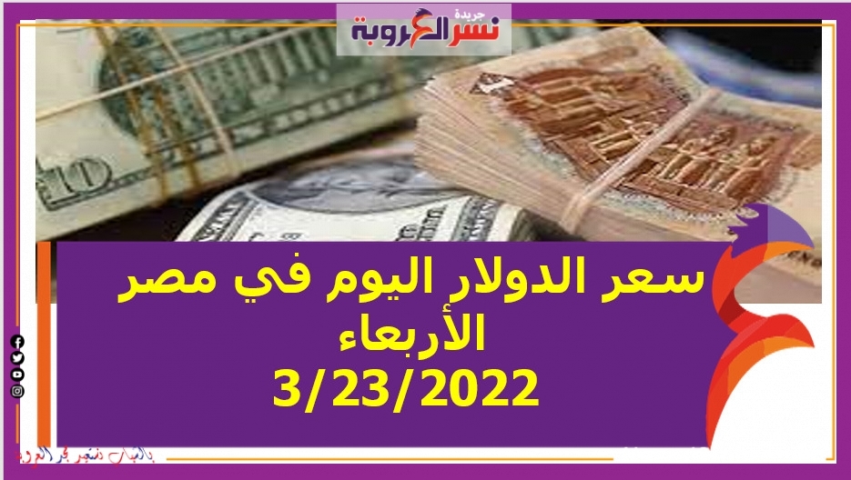 سعر الدولار اليوم في مصر الأربعاء 3/23/2022 خلال التعاملات