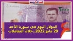 الدولار اليوم في سوريا الأحد 29 مايو 2022..خلال التعاملات