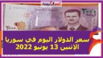 عر الدولار اليوم في سوريا الإثنين 13 يونيو 2022.. خلال التعاملات