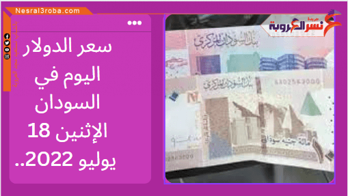 سعر الدولار اليوم في السودان الإثنين 18 يوليو 2022.. لدى البنوك