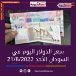 سعر الدولار اليوم في السودان الأحد 21 أغسطس 2022.. بالبنوك