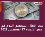 استقر متوسط سعر الريال السعودي اليوم في مصر، خلال تعاملات صباح الأربعاء 17 أغسطس/آب 2022، في البنك المركزي والبنوك الحكومية والخاصة.