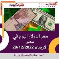 سعر صرف الدولار اليوم في مصر الأربعاء 28 ديسمبر 2022.. هدوء الجنيه
