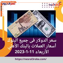 سعر الدولار اليوم داخل البنوك.. أسعار العملات بالبنك الأهلي الأربعاء 11-1-2023