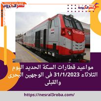 مواعيد قطارات السكة الحديد اليوم الثلاثاء 31/1/2023 فى الوجهين البحرى والقبلى