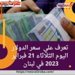 سعر صرف الدولار اليوم في لبنان الثلاثاء 21 فبراير 2023.. "الأخضر" يرتفع
