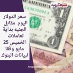 سعر الدولار اليوم مقابل الجنيه بداية تعاملات الخميس 25 مايو وفقا لبيانات البنوك
