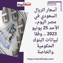 أسعار الريال السعودي في مصر اليوم.. الأحد 25 يونيو 2023 .. وفقا لبيانات البنوك الحكومية والخاصة