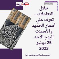خلال التعاملات.. تعرف علي أسعار الحديد والأسمنت اليوم الأحد 25 يونيو 2023