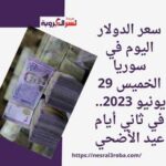 سعر الدولار اليوم في سوريا الخميس 29 يونيو 2023.. في ثاني أيام عيد الأضحي