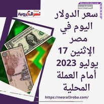 سعر الدولار اليوم في مصر الإثنين 17 يوليو 2023 أمام العملة المحلية