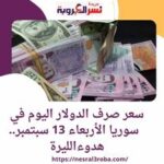 سعر صرف الدولار اليوم في سوريا الأربعاء 13 سبتمبر.. هدوءالليرة