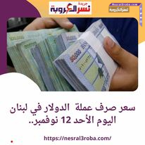 سعر صرف عملة الدولار في لبنان اليوم الأحد 12 نوفمبر.. مقابل الليرة اللبنانية