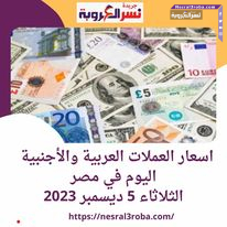 اسعار العملات العربية والأجنبية اليوم في مصر.. الثلاثاء 5 ديسمبر 2023