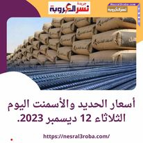 أسعار الحديد والأسمنت اليوم الثلاثاء 12 ديسمبر 2023..تسليم أرض مصنع