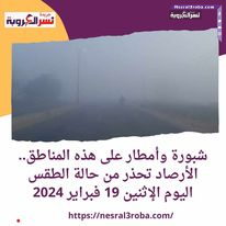 شبورة وأمطار على هذه المناطق.. الأرصاد تحذر حالة الطقس المتوقعة اليوم الإثنين 19 /2/ 2024