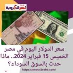 سعر الدولار اليوم في مصر الخميس 15 فبراير 2024..تراجعا طفيفًا في السوق السوداء