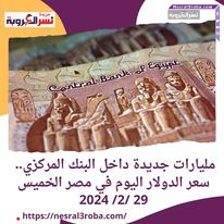 مليارات جديدة داخل البنك المركزي.. سعر الدولار اليوم في مصر الخميس 29 /2/ 2024