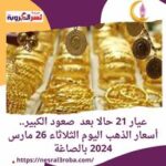 عيار 21 حالا بعد صعود الكبير.. أسعار الذهب اليوم الثلاثاء 26 مارس 2024 بالصاغة