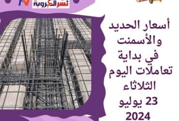 أسعار الحديد والأسمنت اليوم الثلاثاء 23 يوليو 2024