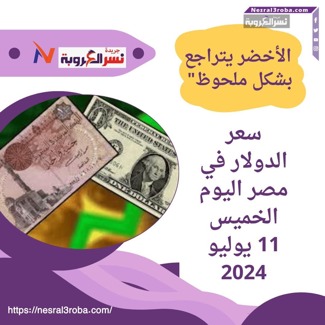"سعر الدولار في مصر اليوم الخميس 11 يوليو 2024: الأخضر يتراجع بشكل ملحوظ"