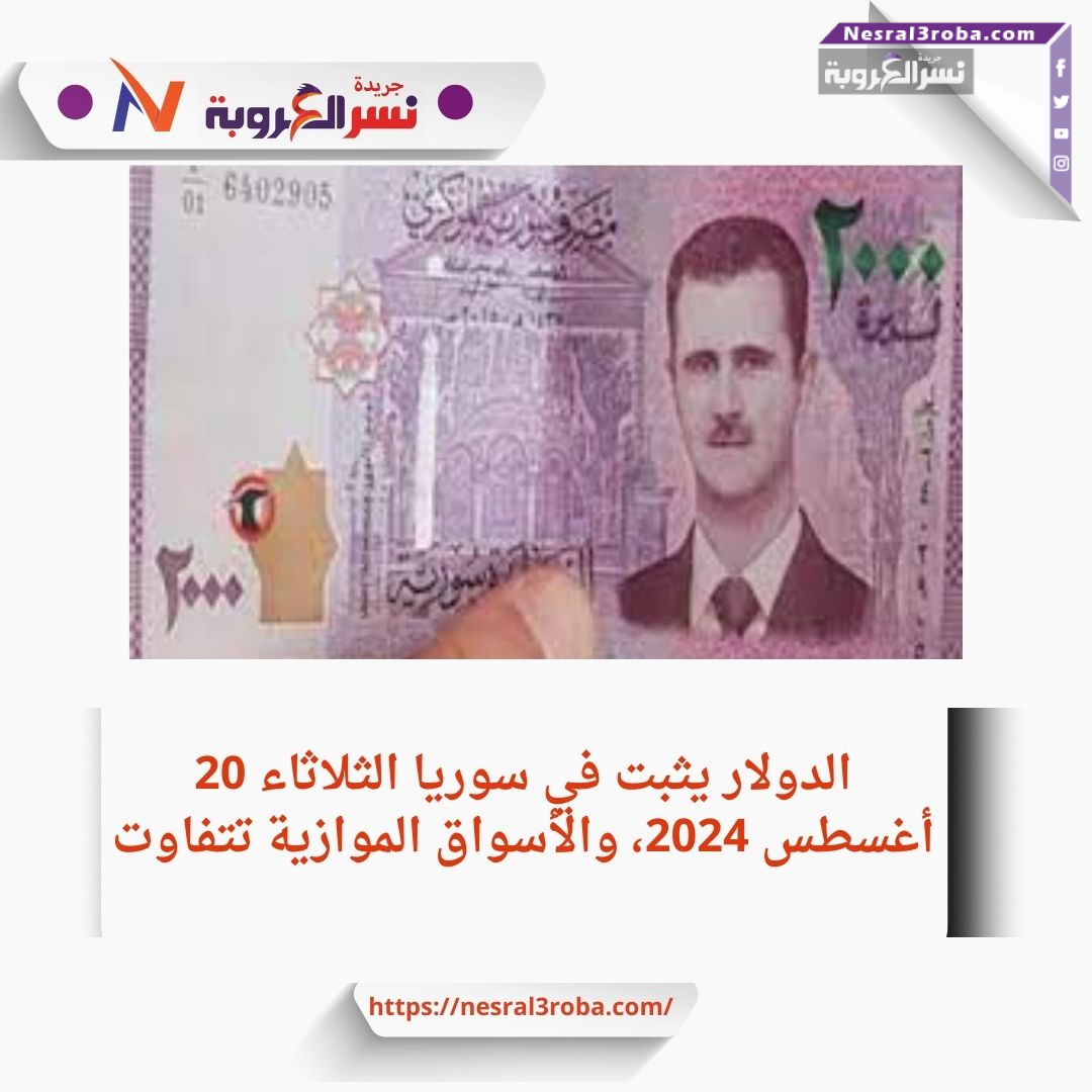 الدولار يثبت في سوريا الثلاثاء 20 أغسطس 2024، والأسواق الموازية تتفاوت