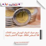 سعر صرف الدولار اليوم في مصر الثلاثاء 20 أغسطس 2024.. هبوط الأخضر بالبنوك