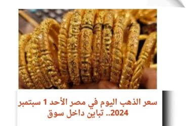 سعر الذهب اليوم في مصر الأحد 1 سبتمبر 2024..
