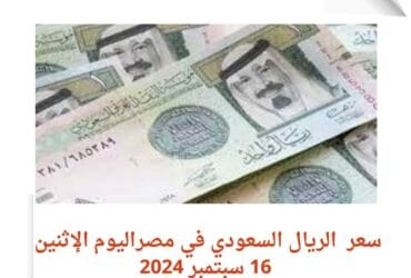 سعر الريال السعودي أمام الجنيه في مصر اليوم الإثنين 16 سبتمبر 2024