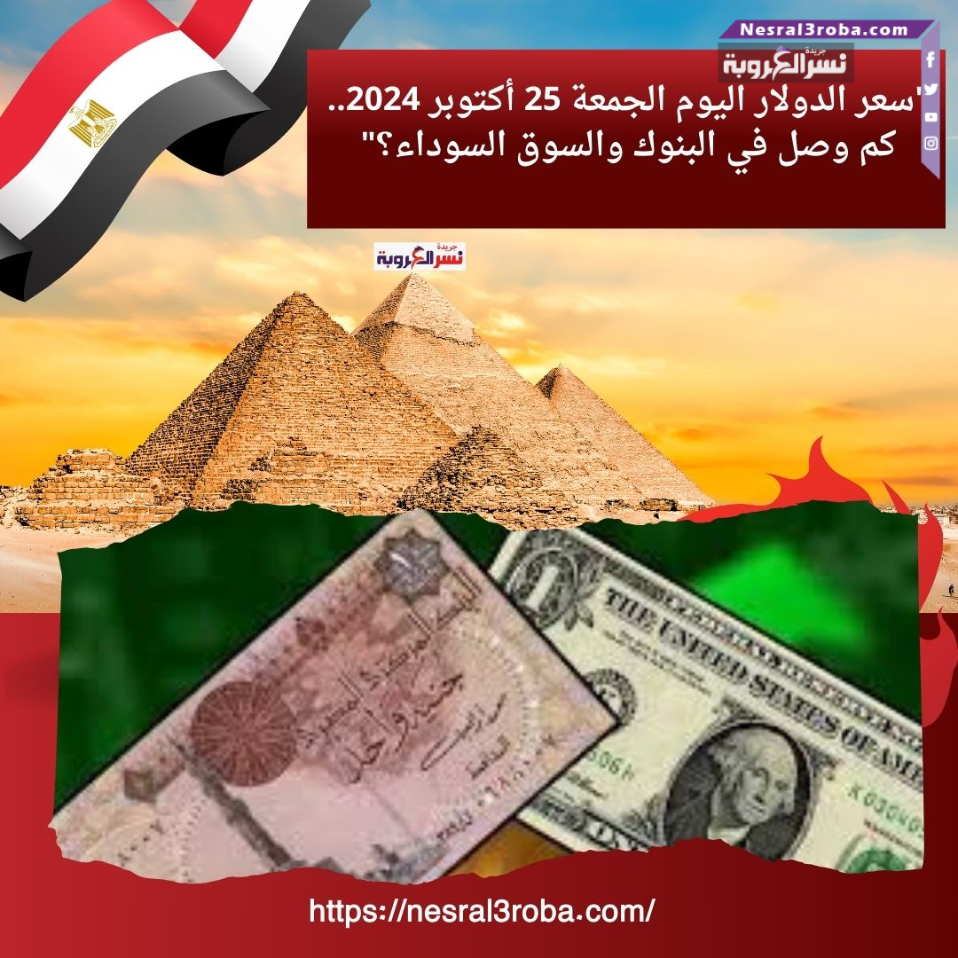 "سعر الدولار اليوم الجمعة 25 أكتوبر 2024.. كم وصل في البنوك والسوق السوداء؟"