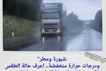 "شبورة ومطر ودرجات حرارة منخفضة.. اعرف حالة الطقس السبت 30 نوفمبر 2024 في مدينتك السبت!" 🌧️🌫️