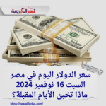 سعر الدولار اليوم في مصر السبت 16 نوفمبر 2024.. ماذا تخبئ الأيام المقبلة؟