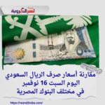 مقارنة أسعار صرف الريال السعودي اليوم السبت 16 نوفمبر في مختلف البنوك المصرية