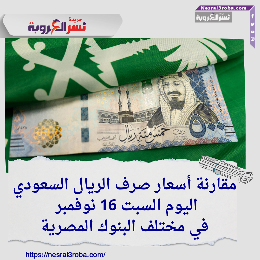 مقارنة أسعار صرف الريال السعودي اليوم السبت 16 نوفمبر في مختلف البنوك المصرية