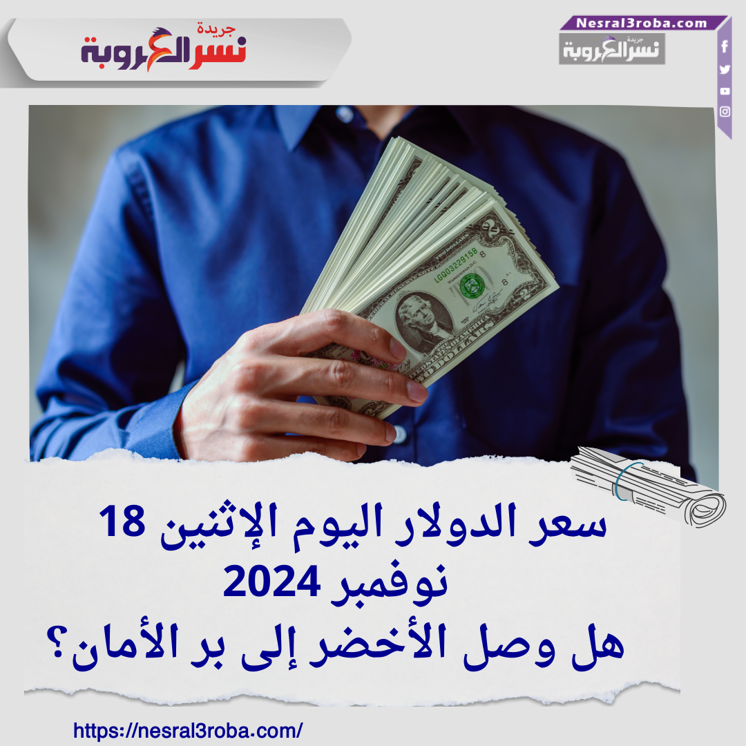 سعر الدولار اليوم الإثنين 18 نوفمبر 2024 ..هل وصل الأخضر إلى بر الأمان؟
