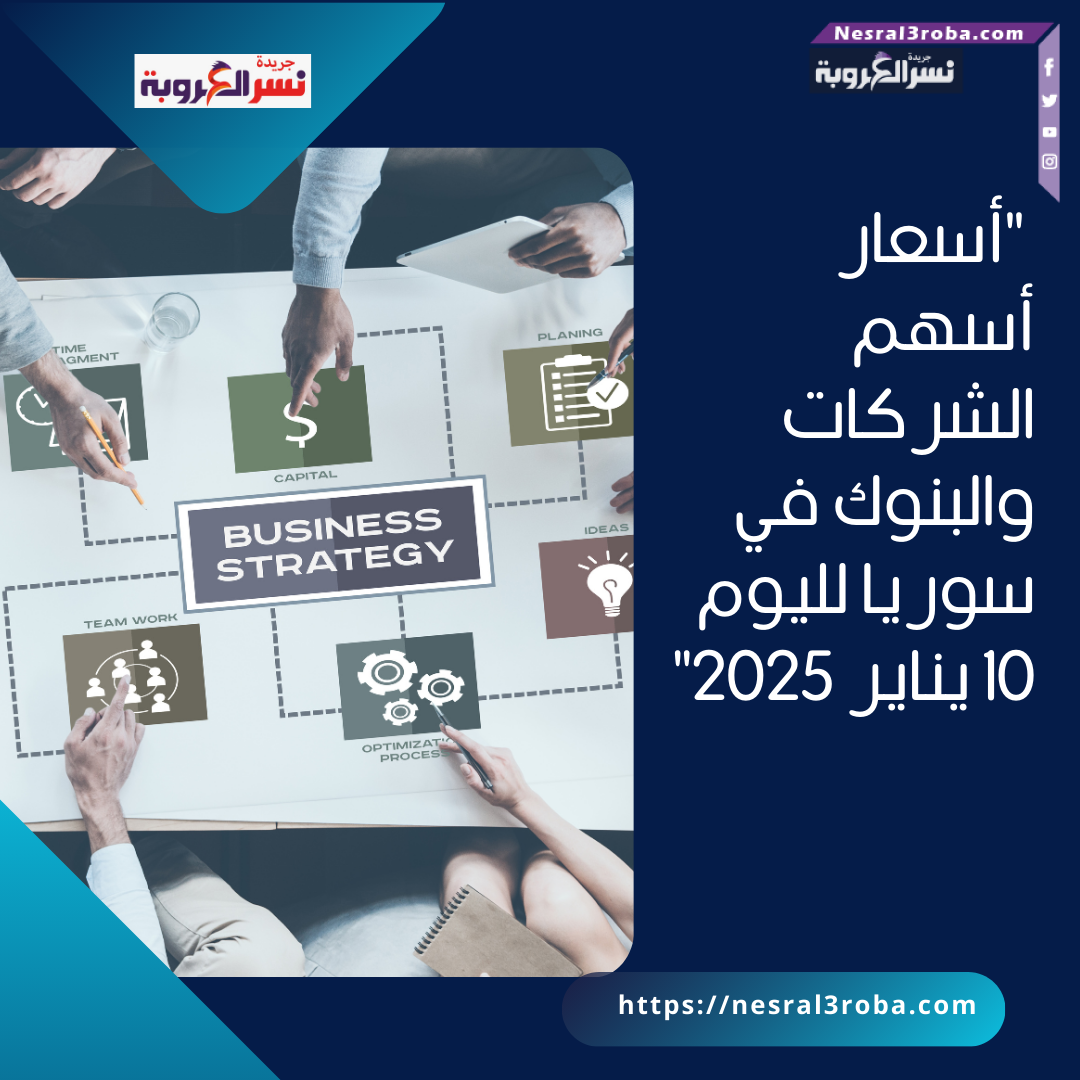 "أسعار أسهم الشركات والبنوك في سوريا لليوم 10 يناير 2025"
