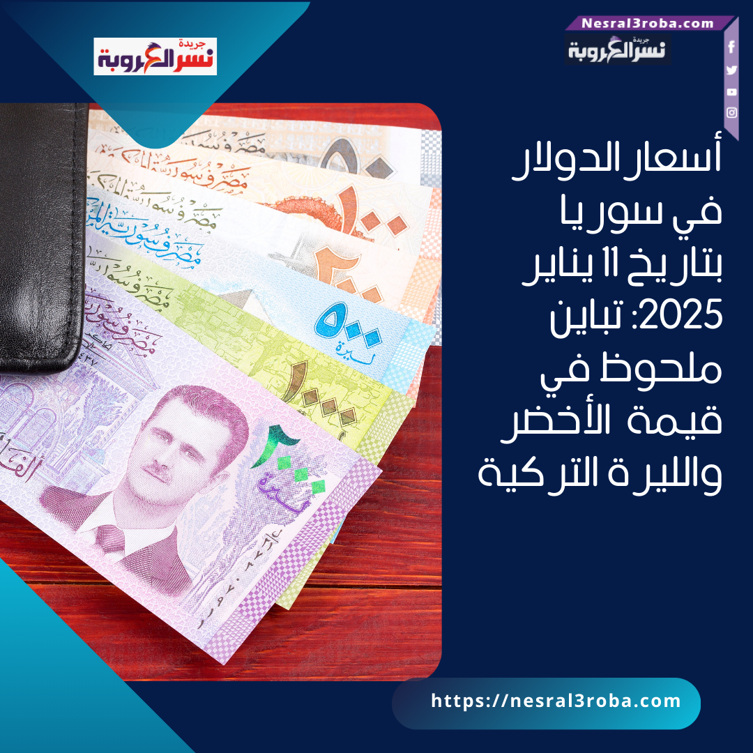 أسعار الدولار في سوريا بتاريخ 11 يناير 2025: تباين ملحوظ في قيمة الأخضر والليرة التركية