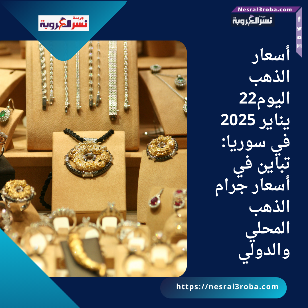 أسعار الذهب اليوم22 يناير 2025 في سوريا: تباين في أسعار جرام الذهب المحلي والدولي