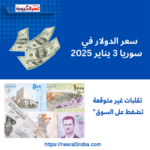 سعر الدولار في سوريا 3 يناير 2025: تقلبات غير متوقعة تضغط على السوق"