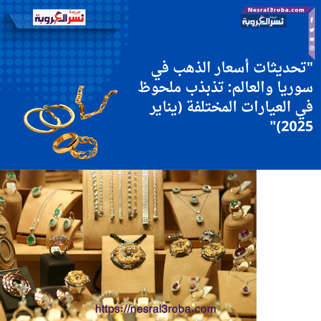 "تحديثات أسعار الذهب في سوريا والعالم: تذبذب ملحوظ في العيارات المختلفة (يناير 2025)"