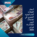أسعار العملات أمام الجنيه المصري في تعاملات اليوم الثلاثاء 4 فبراير 2025