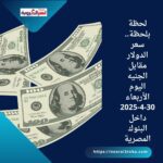 لحظة بلحظة.. سعر الدولار مقابل الجنيه اليوم الأربعاء 30-4-2025 داخل البنوك المصرية