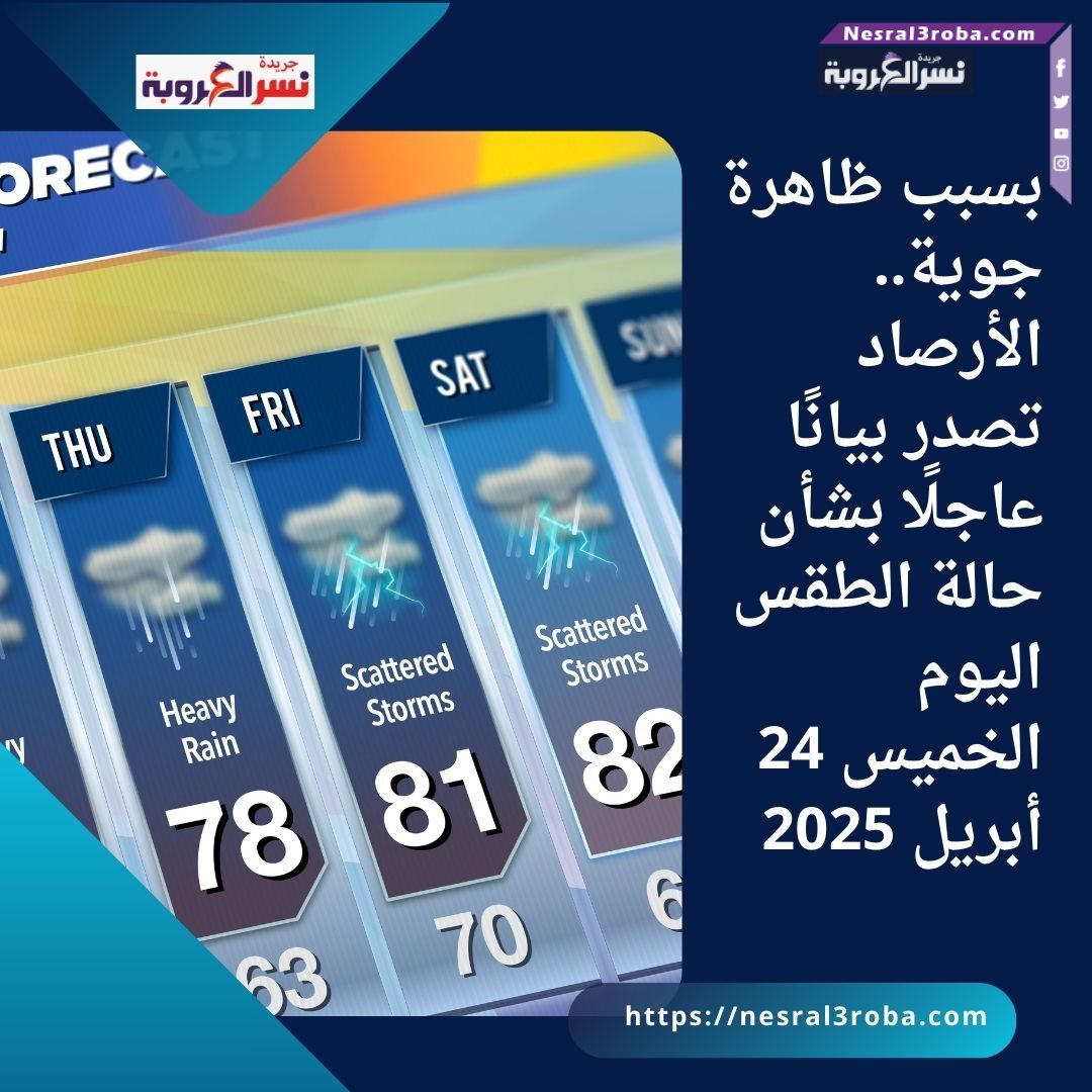 بسبب ظاهرة جوية.. الأرصاد تصدر بيانًا عاجلًا بشأن حالة الطقس اليوم الخميس 24 أبريل 2025