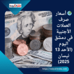 🌍 أسعار صرف العملات الأجنبية في دمشق اليوم (الأحد 13 نيسان 2025)