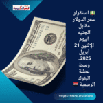 💵 استقرار سعر الدولار مقابل الجنيه اليوم الإثنين 21 أبريل 2025.. وسط عطلة البنوك الرسمية 🇪🇬💲