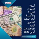 أسعار العملات العربية والأجنبية أمام الجنيه المصري اليوم الأربعاء 23 أبريل 2025