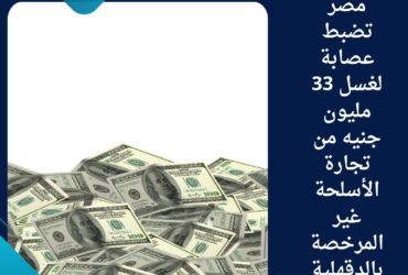 مصر تضبط عصابة لغسل 33 مليون جنيه من تجارة الأسلحة غير المرخصة بالدقهلية